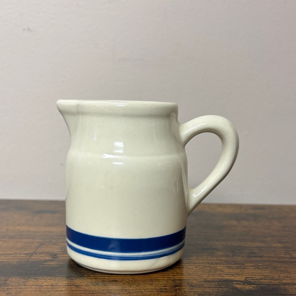 Blue Stripe Stoneware Creamer